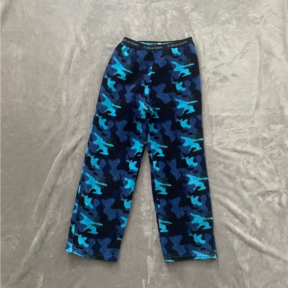 Calvin Klein Kids Navy and Teal Camo Pajama Pants